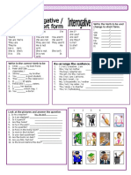 Write The Verb To Be and Change To Short Form.: Re-Arrange The Sentence