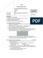 Sample Question Paper Electrical and Electronic Measurement