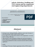 Designing, Analysis, Selection, Drafting and Modeling of HVAC System and Its Component (For Mechanical Engineering Department)