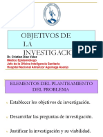 Objetivos de LA Investigacion: Dr. Cristian Díaz Vélez