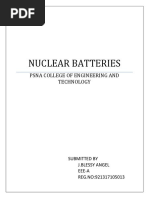 Nuclear Batteries: Psna College of Engineering and Technology