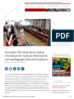 Escuelas Técnicas de La Salud Introducirán Nuevas Menciones Con Pedagogía Descolonizadora