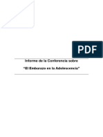 Informe Sobre Conferencia Sobre Embarazo en La Adolescencia