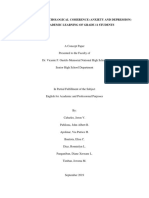 The Effects of Psychological Coherence (Anxiety and Depression) in The Academic Learning of Grade 11 Students