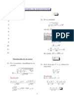 Ejercicios Resueltos de Teoría de Exponentes y Productos Notables