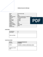 General Biodata Format