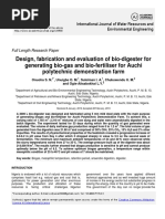 Design, Fabrication and Evaluation of Bio-Digester For Generating Bio-Gas and Bio-Fertiliser For Auchi Polytechnic Demonstration Farm