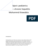 Subject: Pediatrics Topic: Chronic Hepatitis Mohammd Thawabta