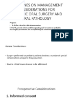 Guidelines On Management Considerations For Pediatric Oral Surgery