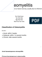 Osteomyelitis: - Inflammation of Bone or Bone Marrow, Usually Due To Infection