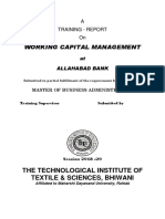 Working Capital Management: The Technological Institute of Textile & Sciences, Bhiwani