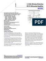 3.3 GHZ Ultralow Distortion Rf/If Differential Amplifier: Data Sheet