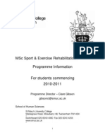 MSC Sports & Ex Rehab Info