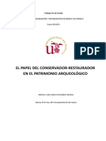 El Papel Del Conservador Restaurador en El Patrimonioa Arqueológico