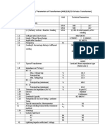 1.0 Technical Particulars / Parameters of Transformers (400/220/33 KV Auto Transformer)