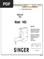 Manual de Partes Singer 140Q