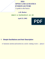 1B24 Waves Optics and Acoustics Revision Lecture: A Guide To The Basics