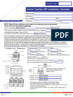 Checklist For VRF Installation