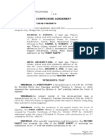 Compromise Agreement: Angsanto-Dee Represented by Herman A. Dee" Pending Before The Court of