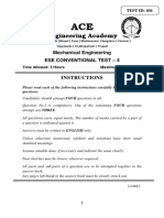 Engineering Academy: Mechanical Engineering Ese Conventional Test - 4