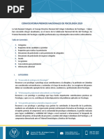 Convocatoria Premios Nacionales de Psicología 2019 - Vs - 1