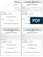 Personnel Locator Slip Personnel Locator Slip: Northern Mindanao Northern Mindanao