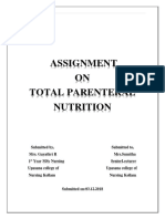 Assignment ON Total Parenteral Nutrition