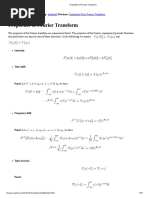 Properties of Fourier Transform