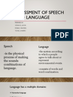 Assessment of Speech and Language