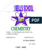 Topic - To Estimate Quantity of Casein in Milk: Yuvraj Singh