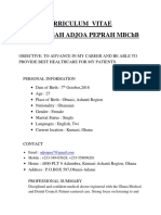 Curriculum Vitae Amo-Mensah Adjoa Peprah MBCHB: Email: Mobile: +233-549435628, +233-558096281