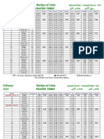 Markaz Prayer Calender 2019