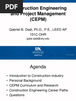 Construction Engineering and Project Management (CEPM) : Gabriel B. Dadi, PH.D., P.E., LEED AP 151C OHR