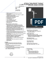 Afwall Millenium Flowise 1.1 GPF Flushometer Toilet System: ® ® Selectronic Exposed Ac Flush Valve