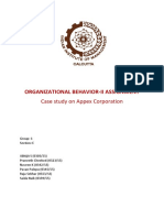 Organizational Behavior-Ii Assignment: Case Study On Appex Corporation