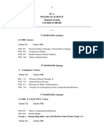 M. A. Political Science Semester System Course Scheme: 1 SEMESTER (Autumn) 4 CORE Courses