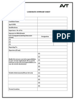 CANDIDATE SUMMARY SHEET - Office