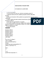 Ex - No.1 Implementation of Symbol Table AIM Algorithm