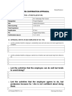 Pre Confirmation Appraisal Form - Mr. K Ravikumar