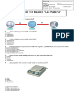 Prueba 4to Basico La Materia 2019