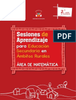 Sesiones de Aprendizaje para Educación Secundaria en Ámbitos Rurales, Área de Matemática. 2do. Grado de Secundaria