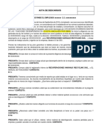 Modelo Diligencia de Descargos Que Rinde El Empleado en Recuperaciones