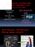 Self Analysis and Decision Making