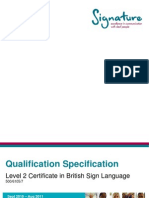 Level 2 Certificate in BSL - Qualification Specification