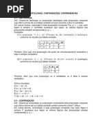 UNIDADE IV - Tautologias, Contradicoes, Contingencias PDF