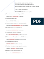 Comparatives and Superlatives Sentence Transformation Practice