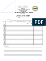 Attendance Sheet: Nagrumbuan Elementary School