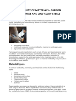 Weldability of Materials - Carbon Manganese and Low Alloy Steels