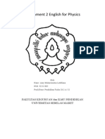 Assignment 2 English For Physics: Fakultas Keguruan Dan Ilmu Pendidikan Universitas Sebelas Maret