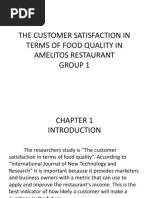 The Customer Satisfaction in Terms of Food Quality